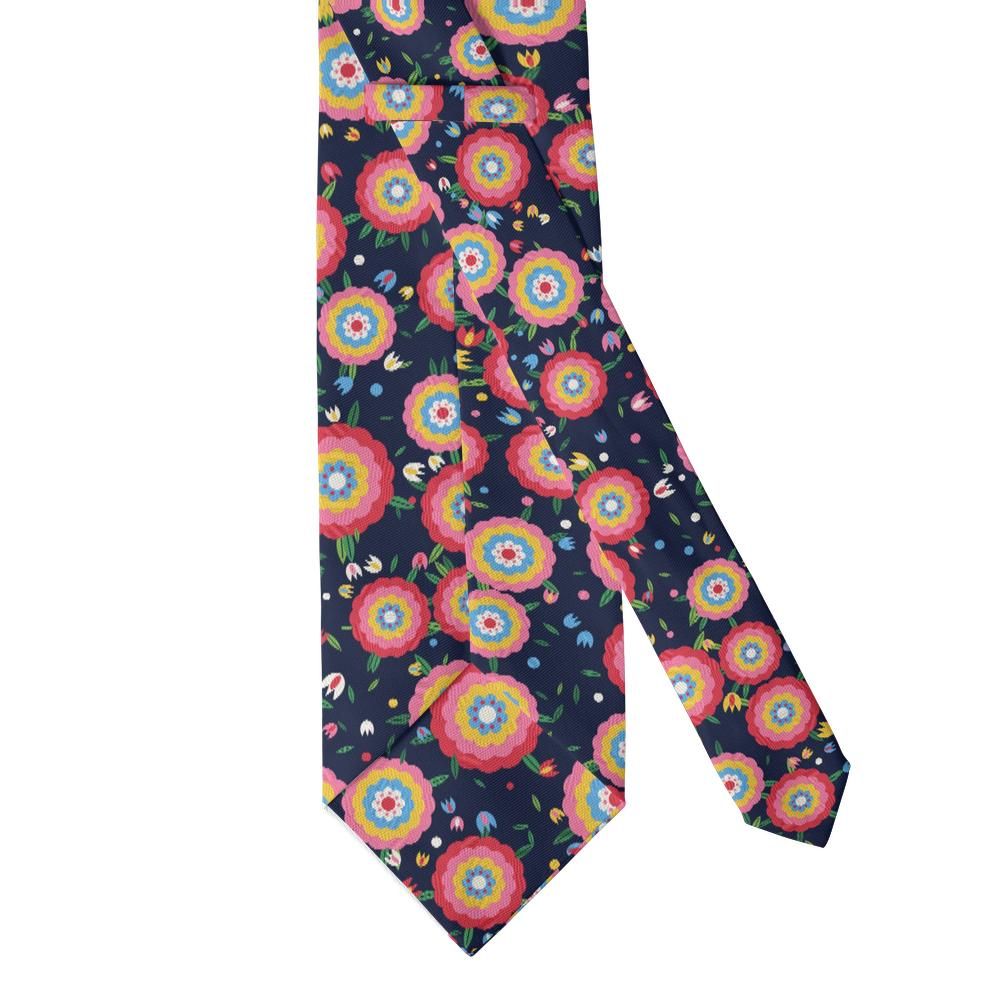 Hardenberg - Navy Multicolor Matyo Rose Tie – Danube Folk