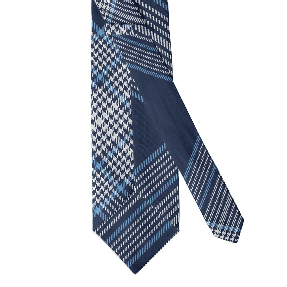 Lennox - Navy & Sky Herringbone Tartan Tie – Loch Morning