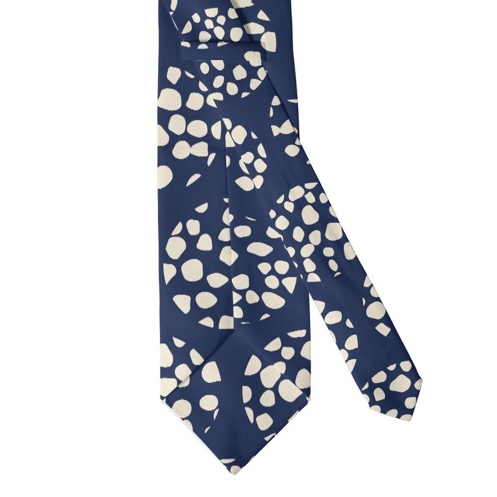 Batthyany - Navy & Ivory Leopard Polka Tie – Midnight Safari