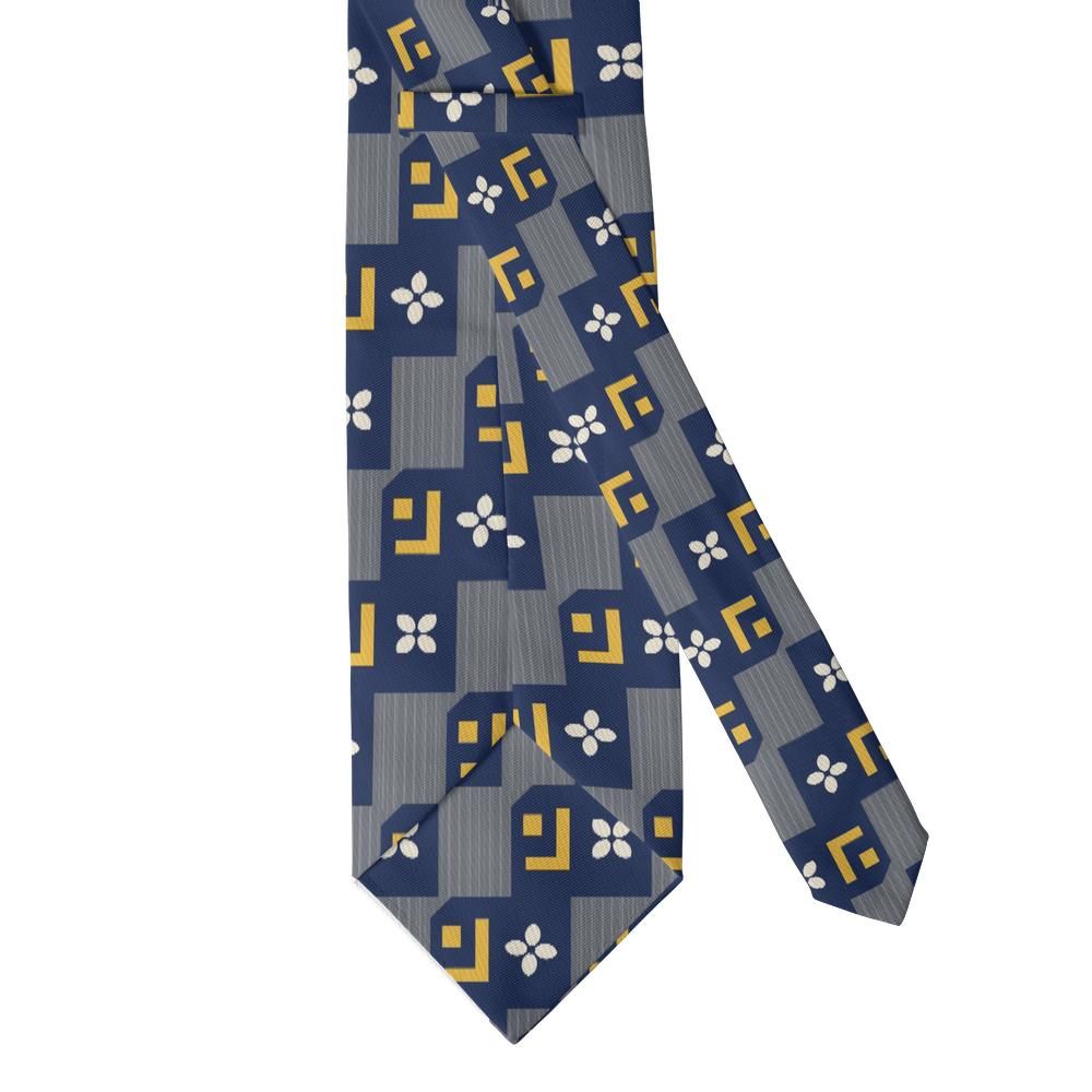 Kolowrat - Navy & Gold Stepped Geometric Tie – Vltava Evening