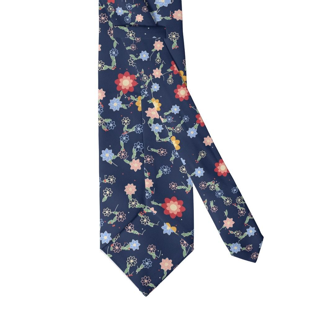 Ahlefeldt - Navy & Coral Chintz Floral Tie – Winter Garden