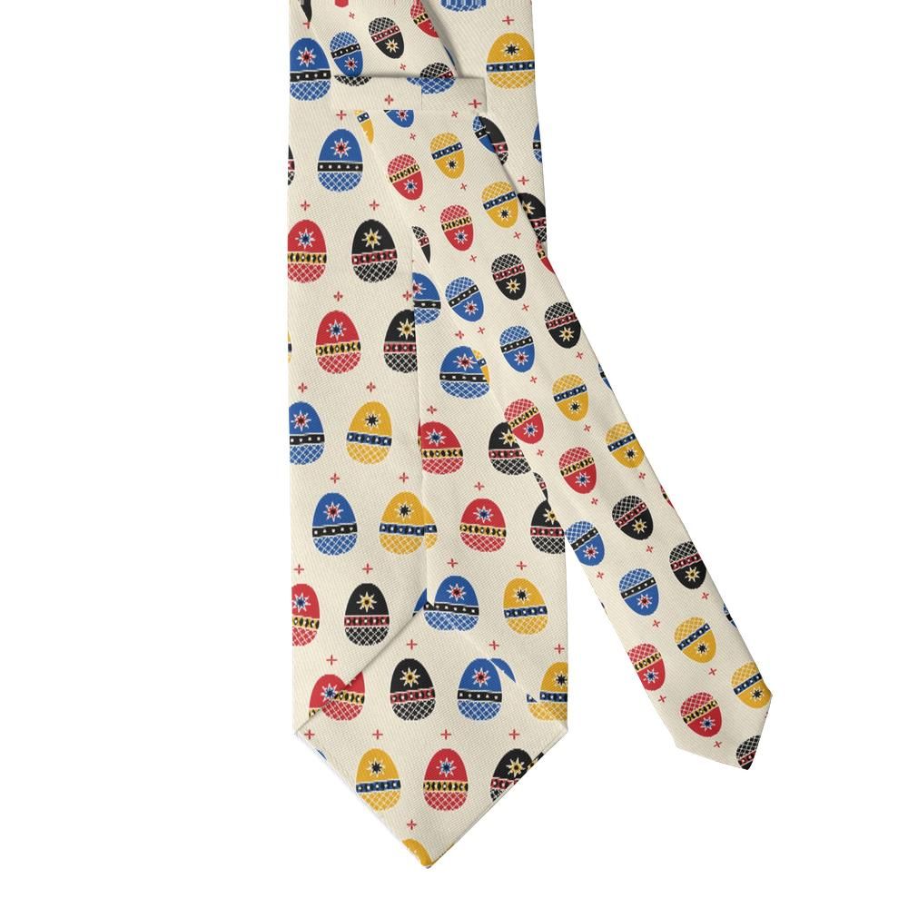Rosenstand - Cream Multicolor Pysanka Egg Tie – Easter Morning