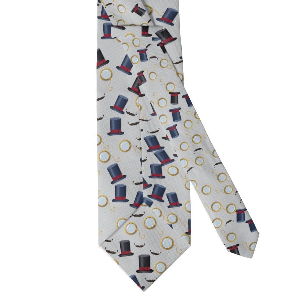 Zbaraski - Silver Grey Monocle & Top Hat Tie – Victorian Wit