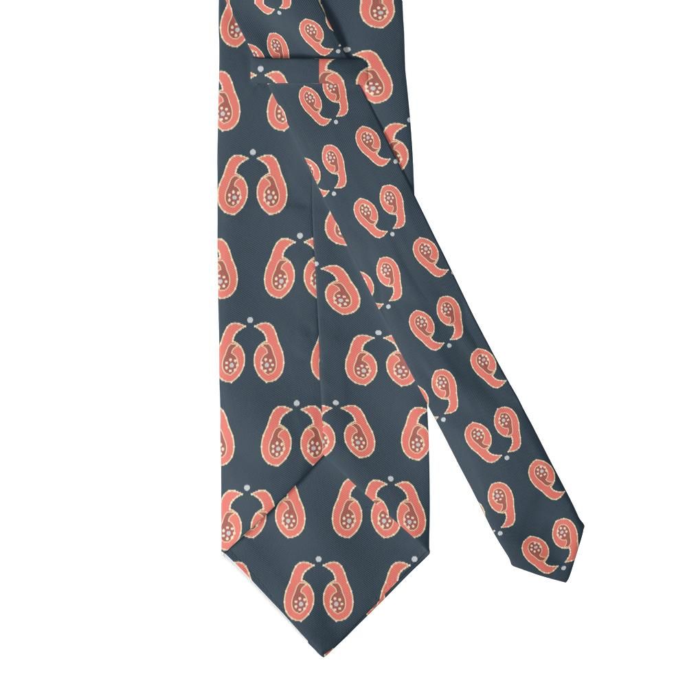 Dandolo - Slate & Coral Mirrored Boteh Tie – Harbor Duet