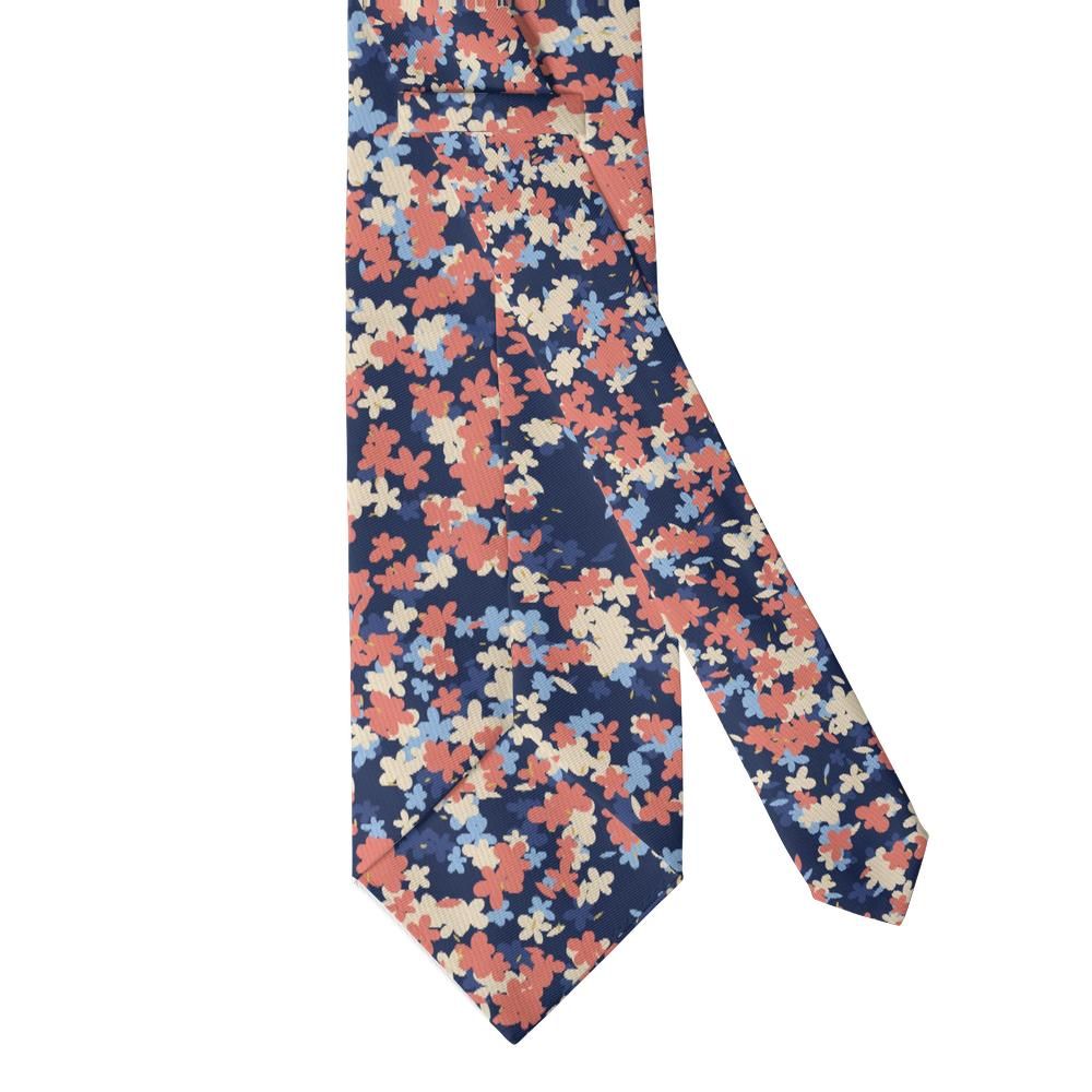 Rantzau - Navy & Coral Painted Blossom Tie – Harbour Bloom