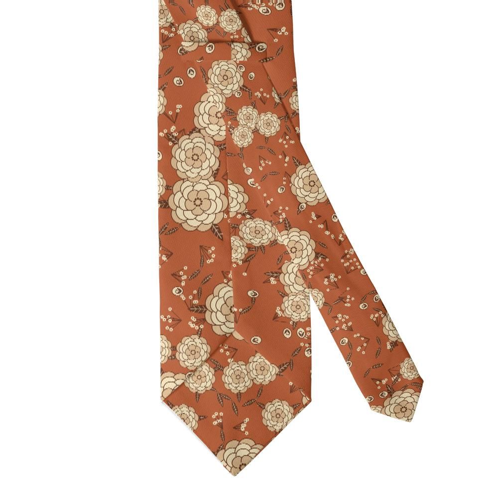 Bentinck - Rust & Cream Vintage Peony Tie – Heirloom Garden