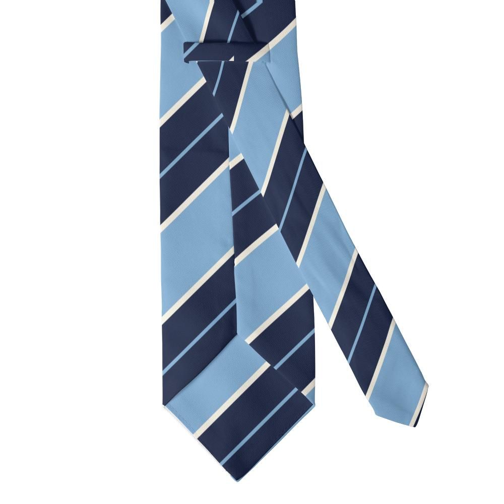 Villeroy - Sky Blue & Navy Regimental Stripe Tie – Heritage Stripes with Summer Ease