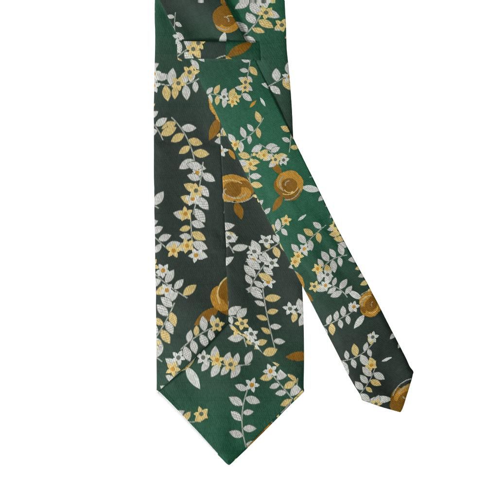 Clary - Forest & Gold Ombre Floral Tie – Summer Terrace