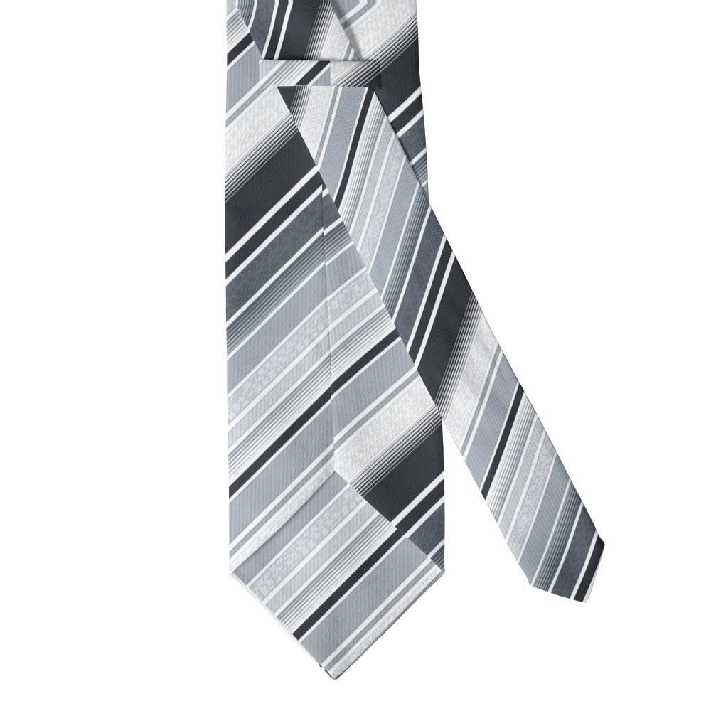 Kinsky - Charcoal & Silver Satin Stripe Tie – Boardroom Steel