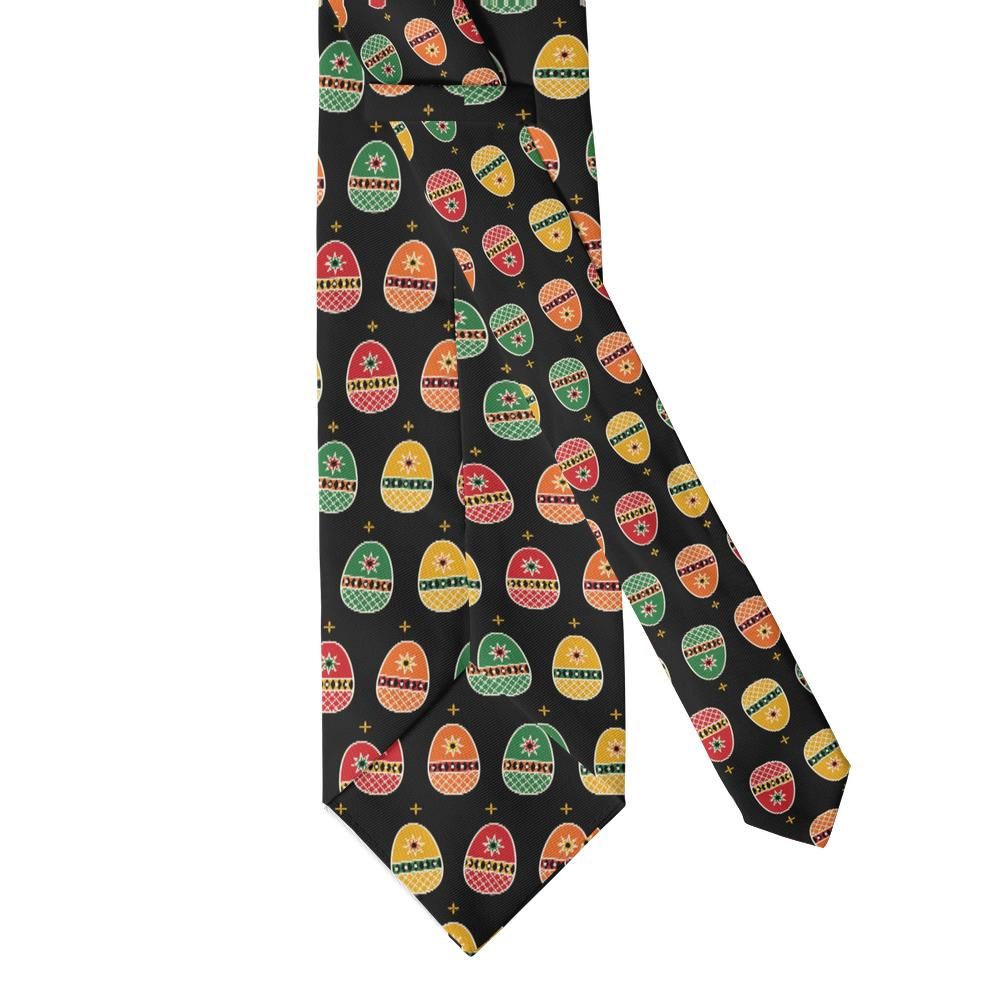 Rosenstand - Black Multicolor Pysanka Egg Tie – Spring Folk