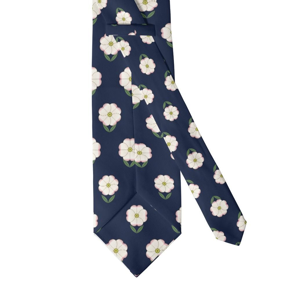 Rosenstolpe - Navy Dogwood Blossom Tie – Spring in Full Bloom
