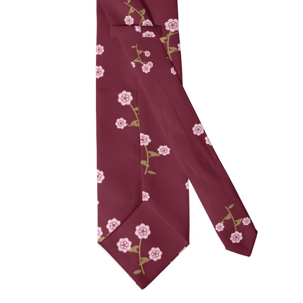 d'Aligre - Burgundy & Blush Rose Floral Tie – Chancellor's Garden