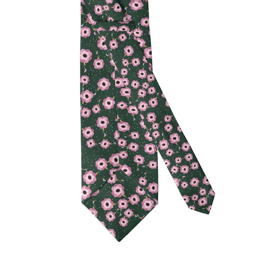 Pazzi - Forest Green & Pink Painted Peony Tie – Spring Wedding
