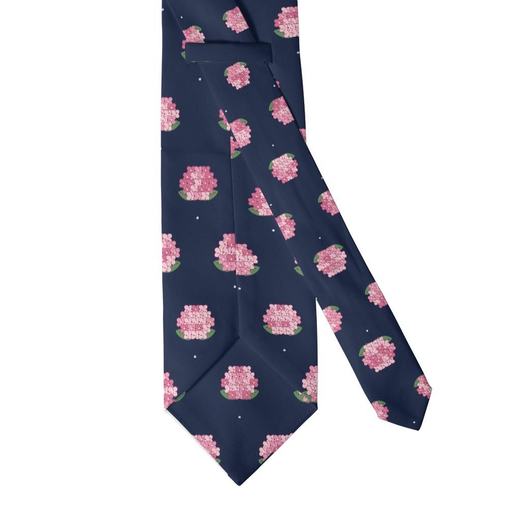 Lynden - Navy & Pink Hydrangea Tie – Garden Party