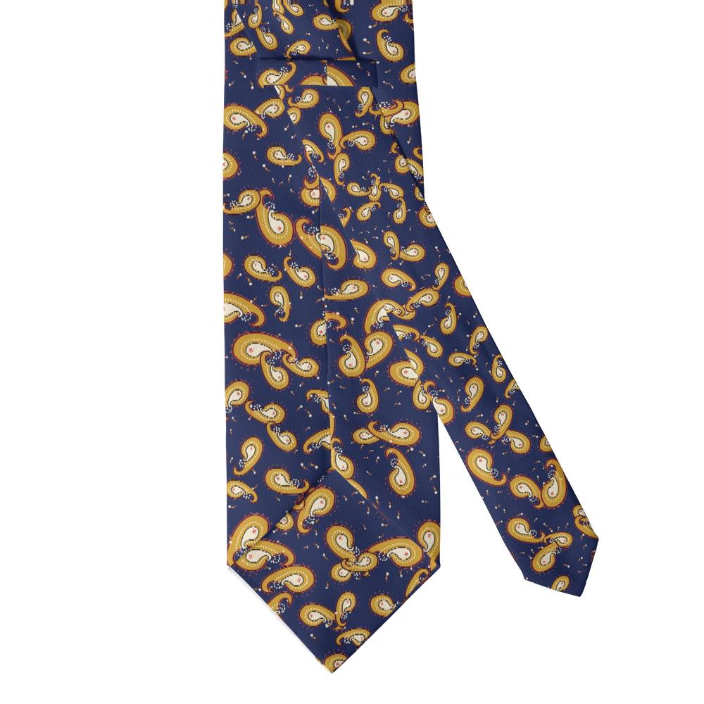 Bonzi - Navy & Gold Scattered Paisley Tie – Evening Salon