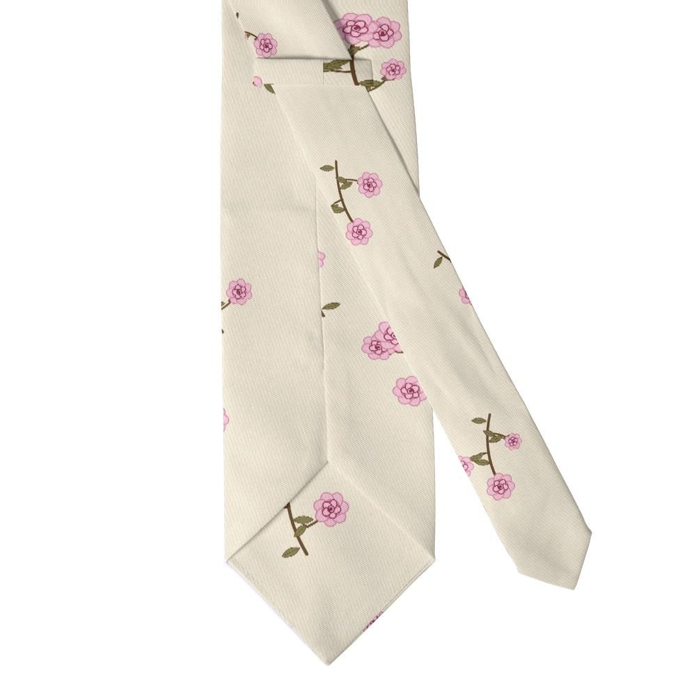 d'Aligre - Cream & Pink Rose Floral Tie – Versailles Parterre