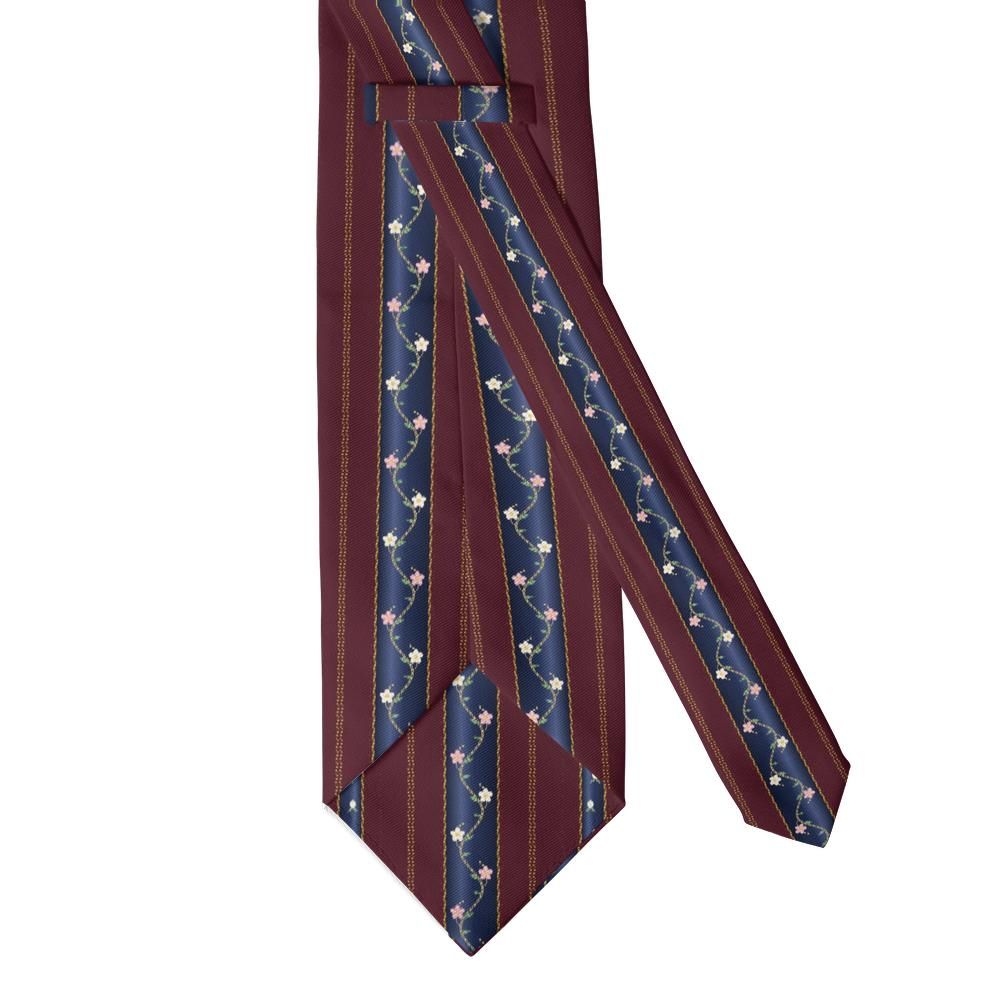 Keglevich - Burgundy & Navy Embroidered Stripe Tie – Salon Vine