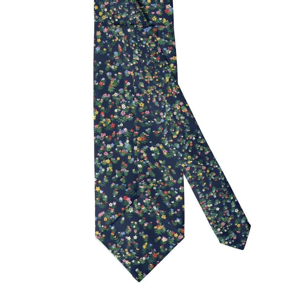 Rud - Navy Millefleur Tapestry Tie – Unicorn Garden