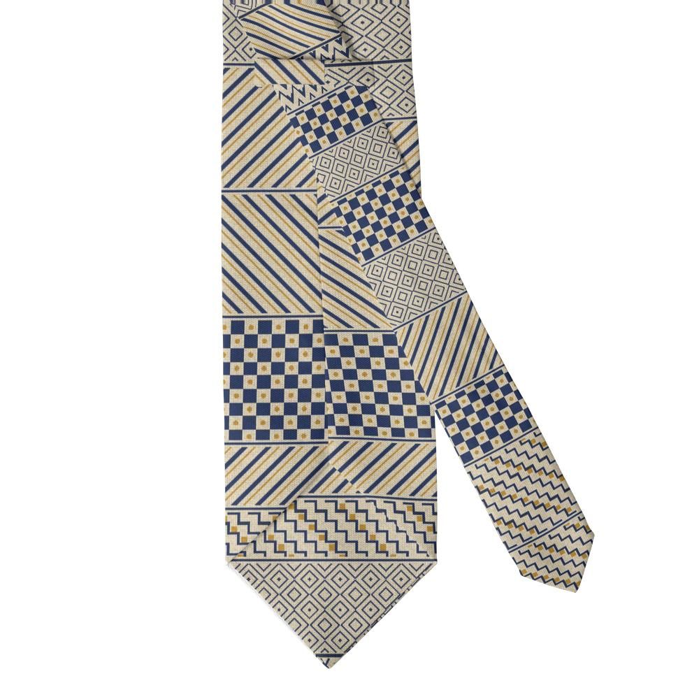 Seefeld - Sand & Navy Kuba Cloth Tie – River Weave
