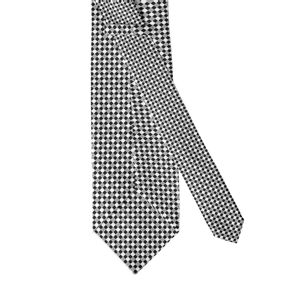 Pallavicino - White & Black Micro Check Tie – Monochrome Edge