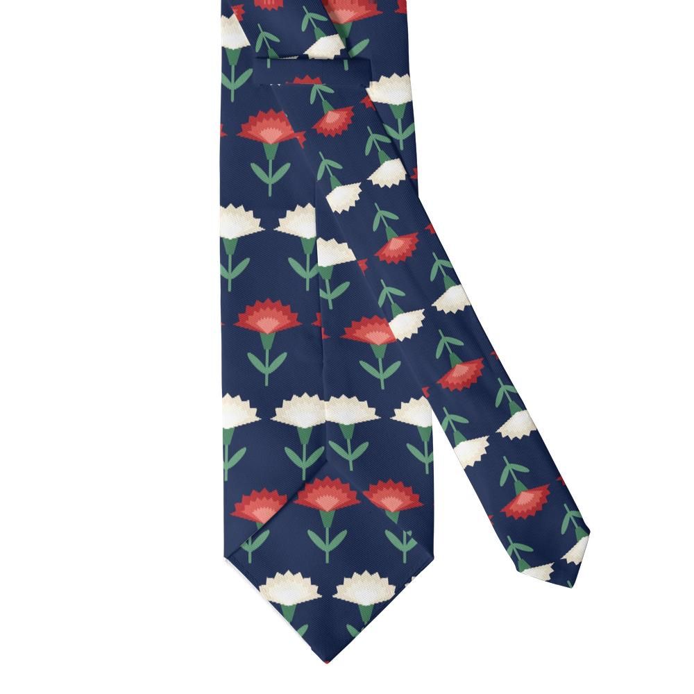 Reuss - Navy & Red Carnation Tie – Buttonhole