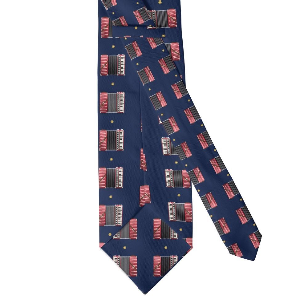Szechenyi - Navy & Red Accordion Tie – Café Musette
