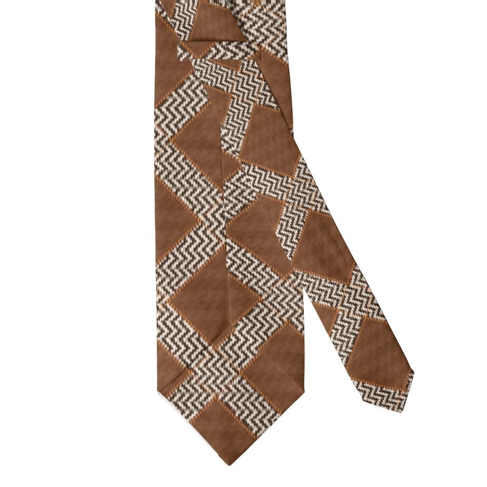 Ubaldini - Brown & Orange Herringbone Plaid Tie – Harvest Country