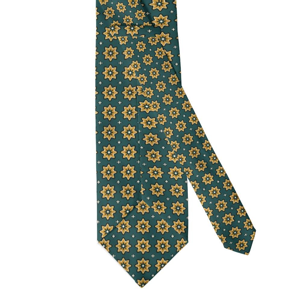 Kruse - Teal & Ochre Ajrakh Block Print Tie – Desert Oasis