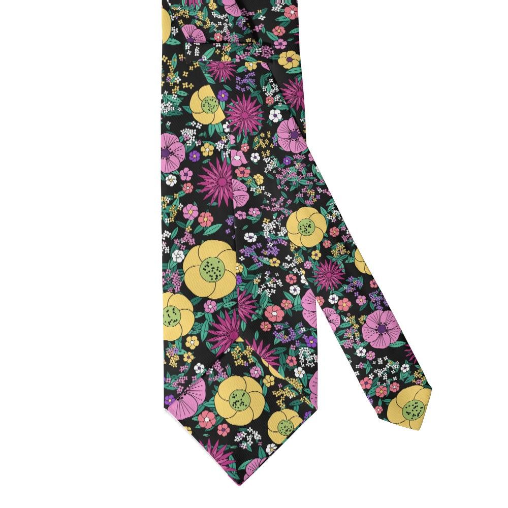 Schimmelmann - Black & Fuchsia Blooming Garden Tie – Midnight Bloom