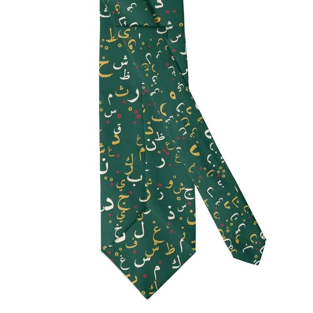 Krasicki - Emerald & Gold Arabic Letters Tie – Garden of Letters