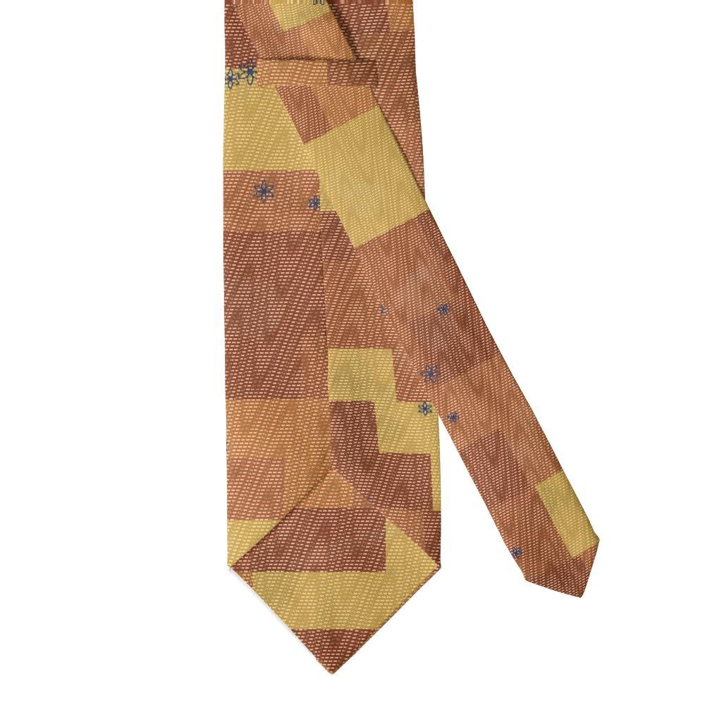 Lange - Rust & Saffron Kantha Stitch Tie – Monsoon Harvest