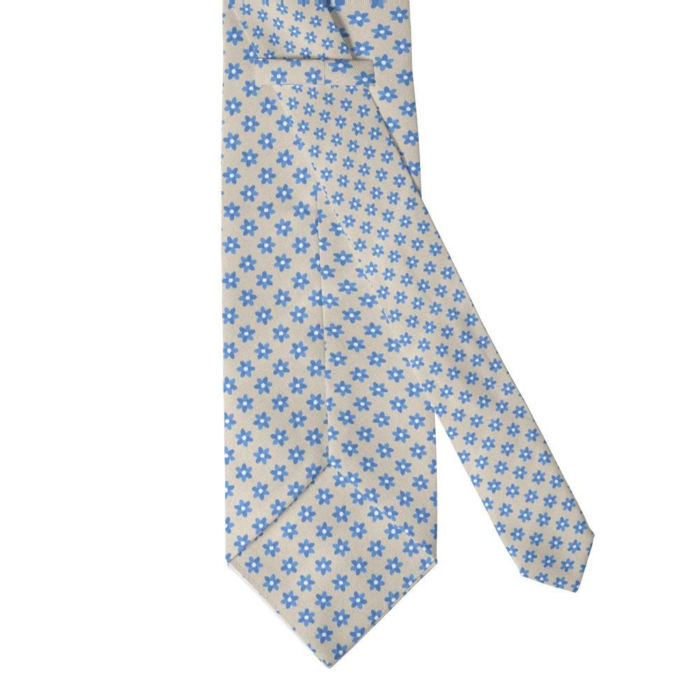 Gyldenstierne - Sand & Cornflower Blossom Foulard Tie – Riviera Linen