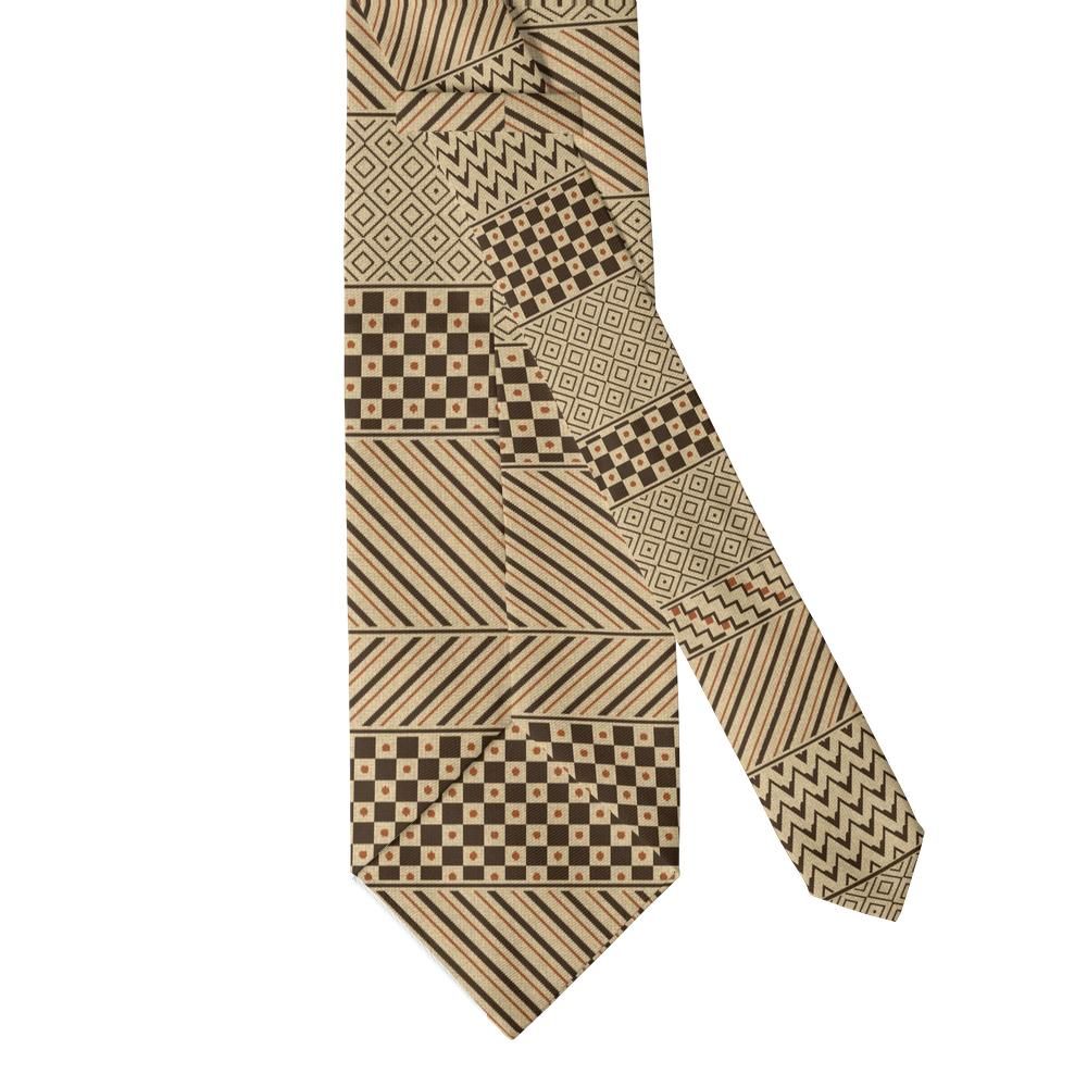 Seefeld - Natural & Brown Kuba Cloth Tie – Congo Raffia