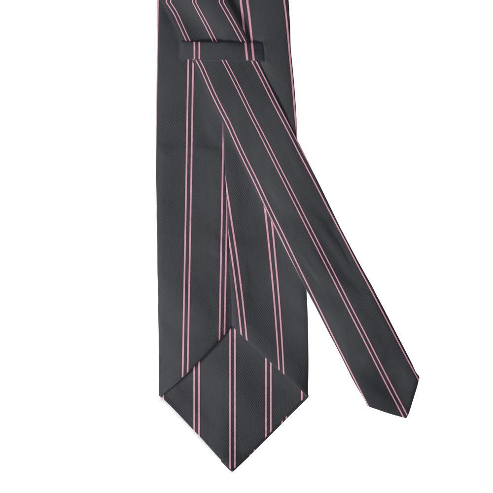 Bildt - Charcoal & Pink Tramline Stripe Tie – Sharp with a Smile