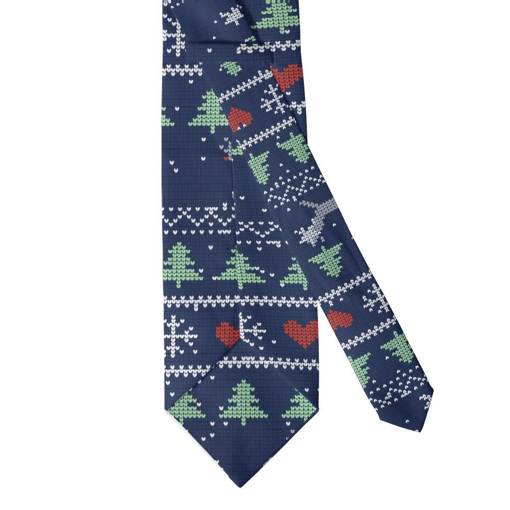 Lerche - Navy Christmas Sweater Knit Tie – Reindeer Games