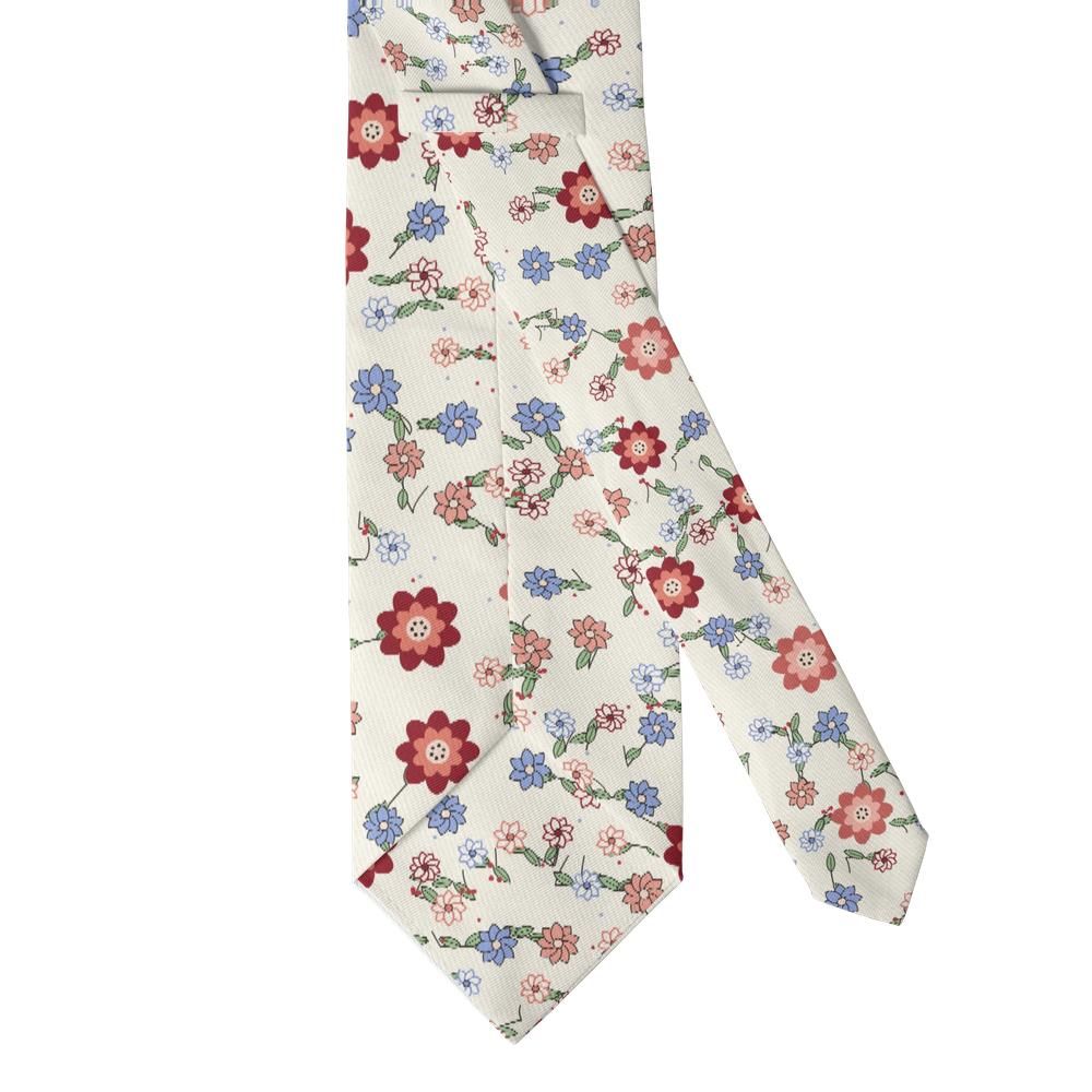 Ahlefeldt - Ivory & Red Chintz Floral Tie – Cottage Parlour