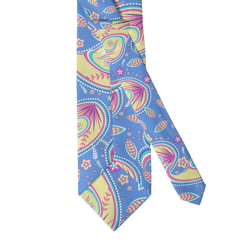 Zichy - Cornflower & Lemon Fern Paisley Tie – Danube Spring