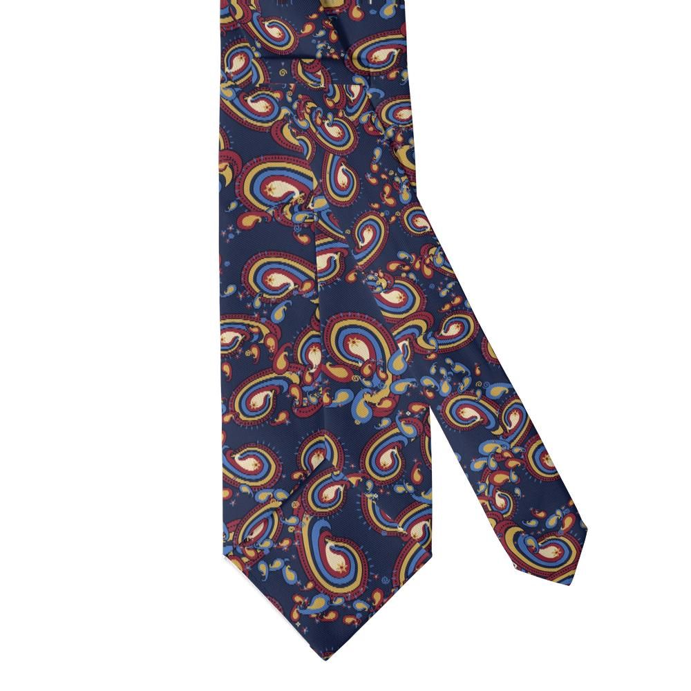 Cibo - Navy & Burgundy Large Paisley Tie – Old World Club