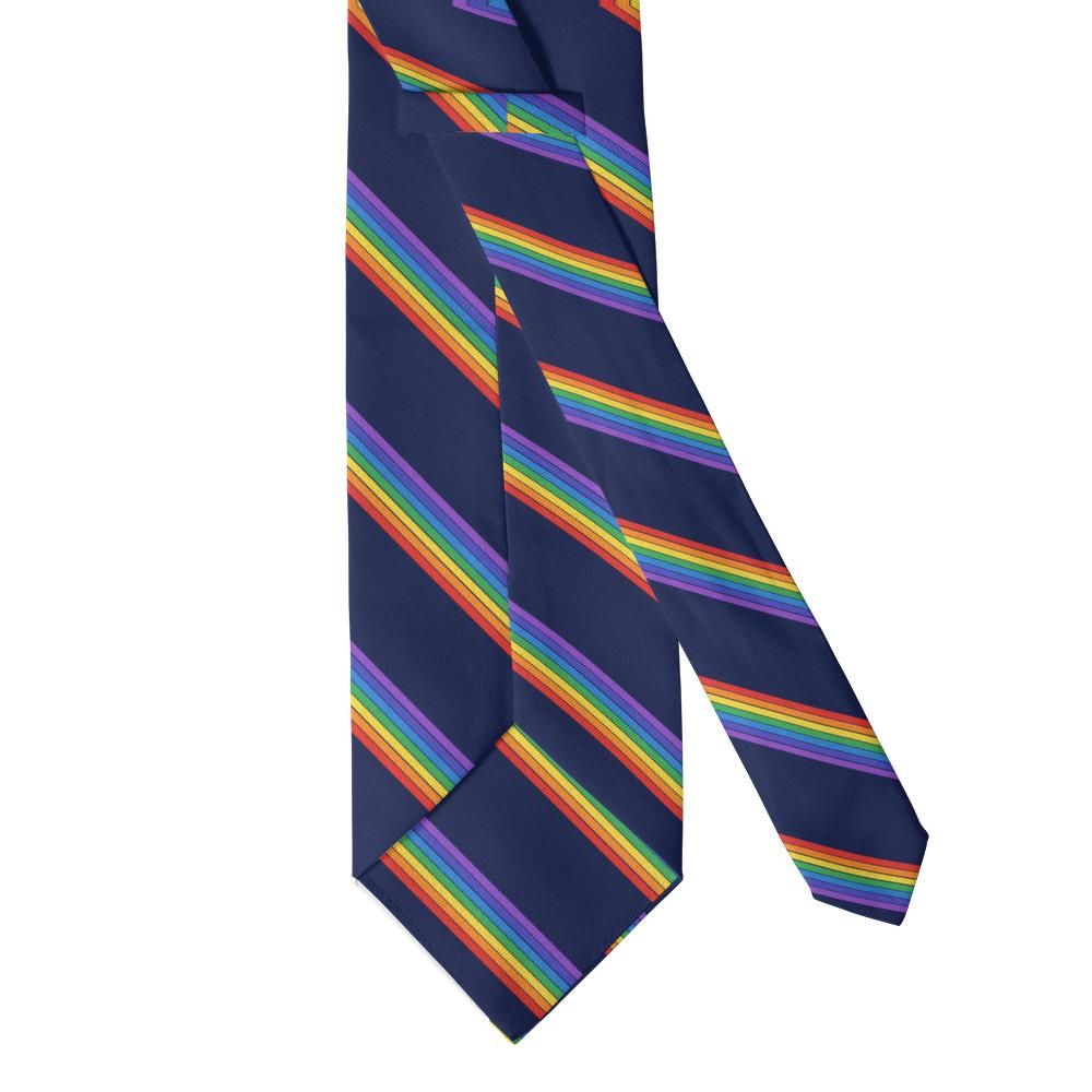 Stiernstedt - Navy Rainbow Stripe Tie – Carnival Night