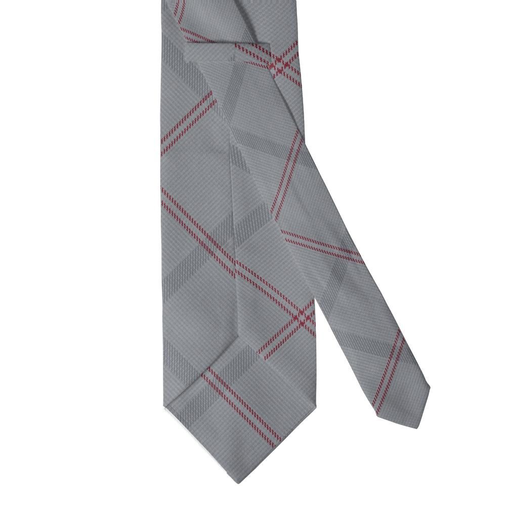 Bentinck - Grey & Burgundy Windowpane Check Tie – City Office