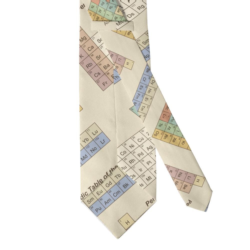 Knuth - Cream & Sepia Periodic Table Tie – Vintage Laboratory