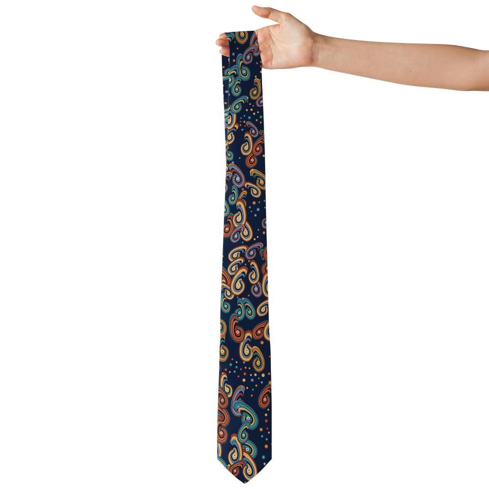 Ferretti - Navy & Orange Feather Paisley Tie – Tuscan Sunset