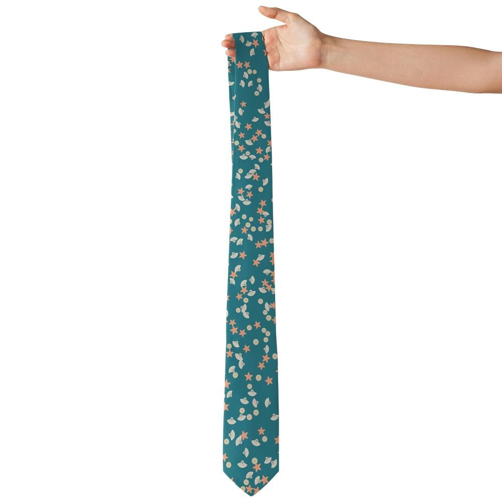 Heemskerck - Aqua & Cream Seashell Tie – Beachcomber’s Treasure