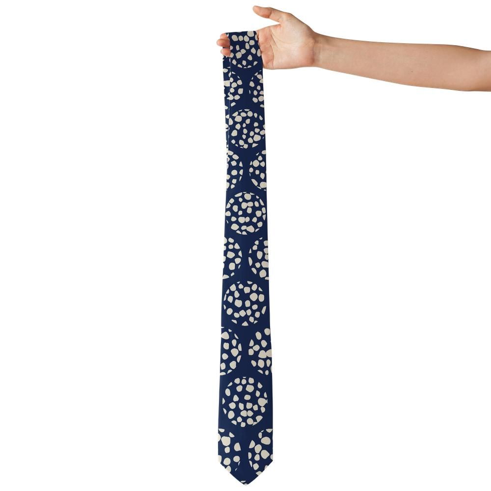 Batthyany - Navy & Ivory Leopard Polka Tie – Midnight Safari