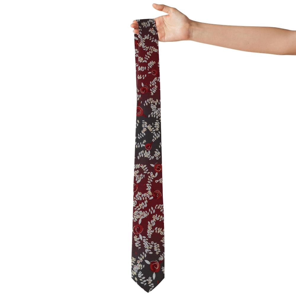 Clary - Burgundy & Silver Ombre Floral Tie – Teplice Evening