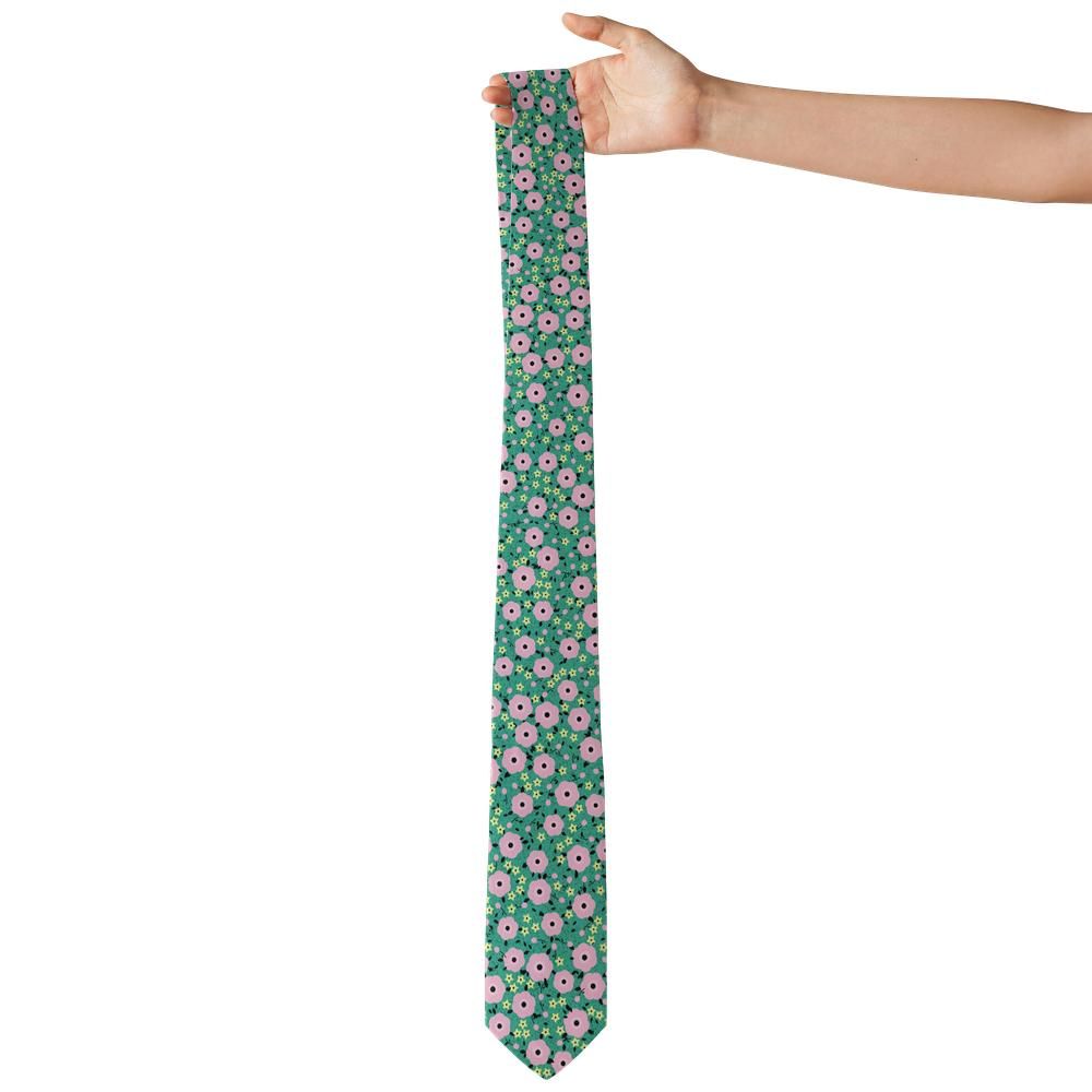 Karolyi - Jade & Pink Meadow Blossom Tie – Summer Garden