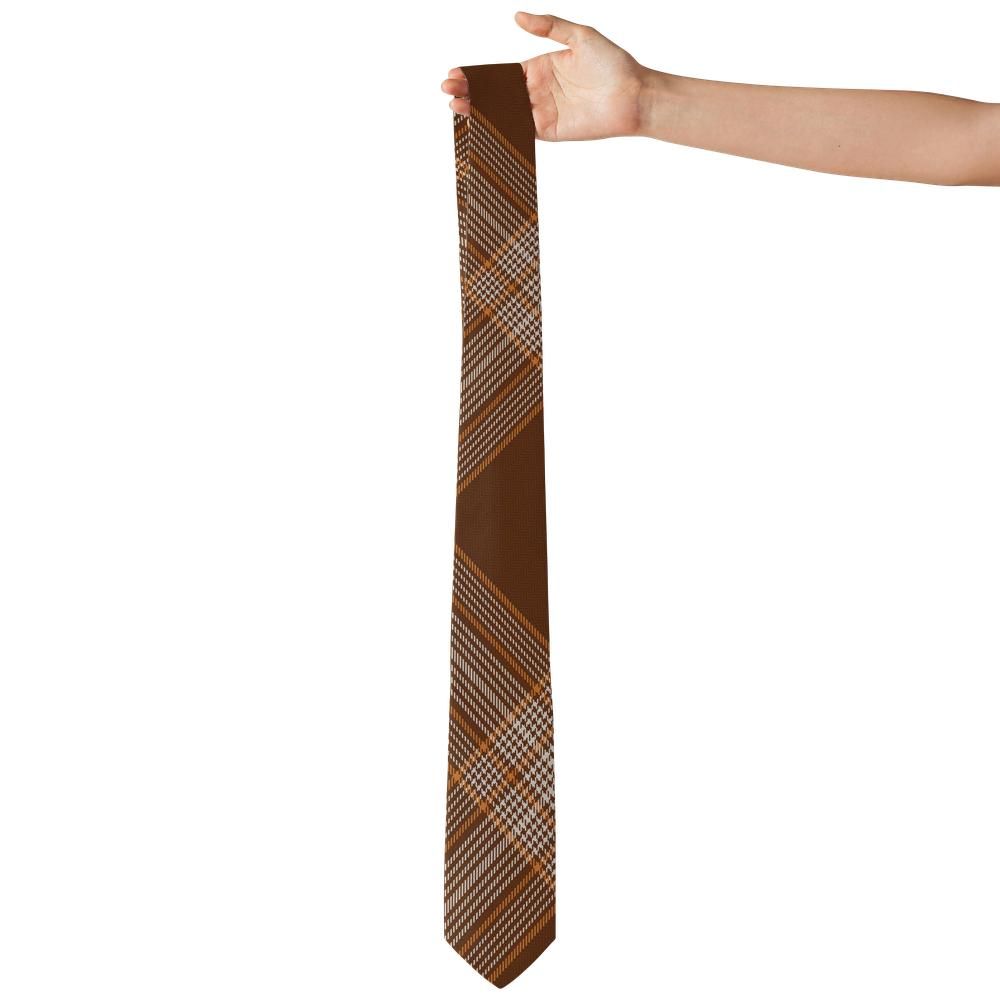 Lennox - Rust & Tangerine Herringbone Tartan Tie – Autumn Estate