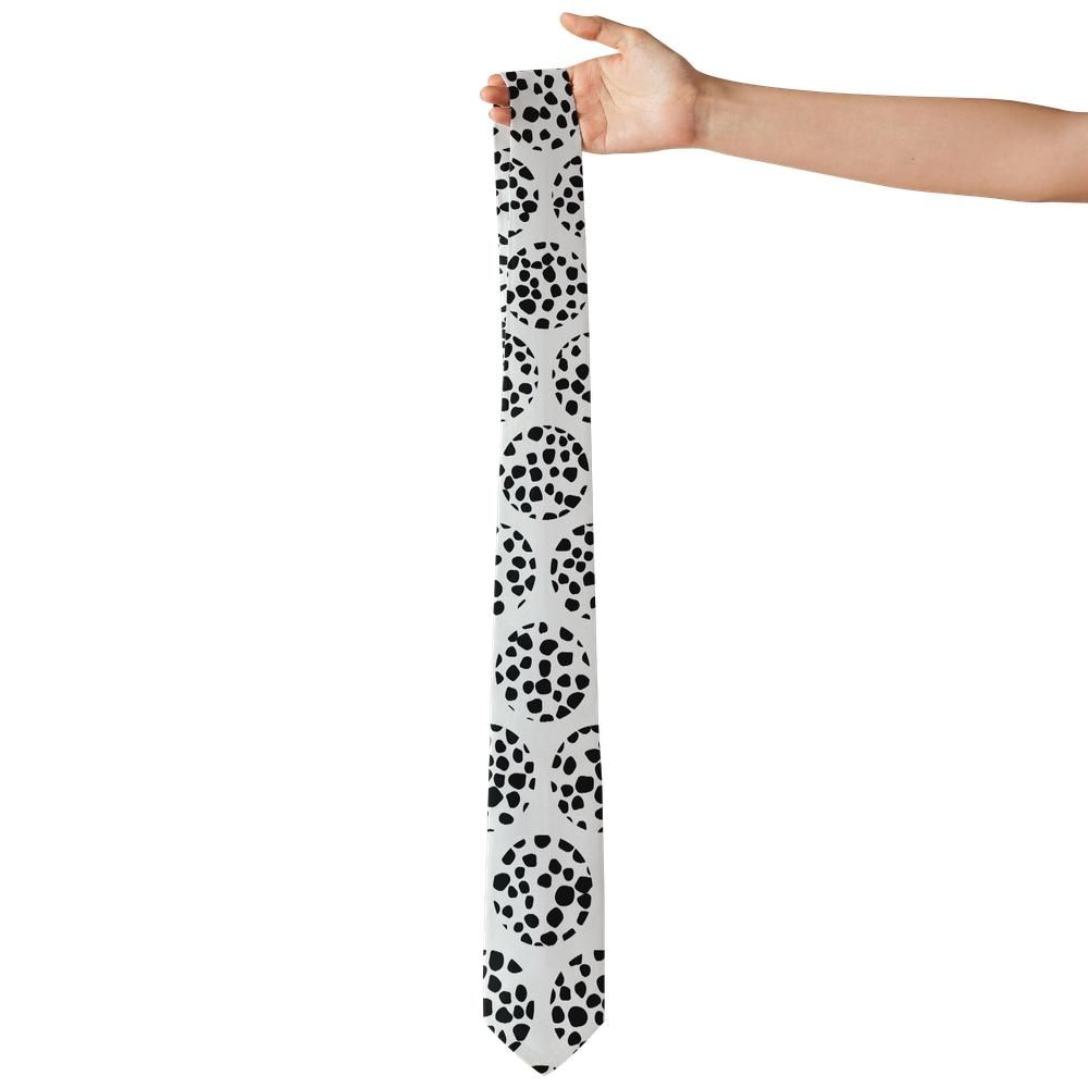 Batthyany - Black & White Leopard Polka Tie – Monochrome Safari