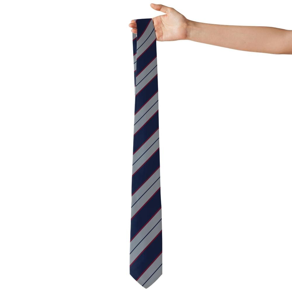 Villeroy - Navy & Silver Grey Regimental Stripe Tie – Heritage Stripes with Cool Precision