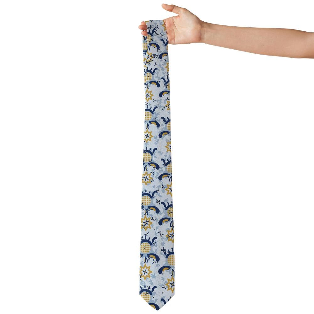 Sternberg - Sky & Navy Pomegranate Floral Tie – Moravian Morning